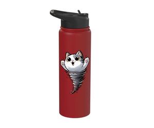 Funny Cat Tornado Storm Chasers Meteorologist Animal Lover Stainless Steel Insulated Water Bottle