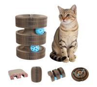 Funny Cat Toy Magic Organ Scratcher - Foldable Corrugated Cardboard Scratching Post Alternative, Round Cat Track Toy with Ball, Best Gift for Cats & Kittens to Relieve Boredom