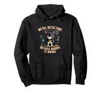 Funny Cat Treasure Hunter Metal Detecting Murder Is Wrong Pullover Hoodie
