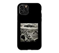 Funny Cat UFO Alien Abduction Surreal Art Case for iPhone 11 Pro