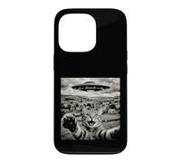 Funny Cat UFO Alien Abduction Surreal Art Case for iPhone 13 Pro