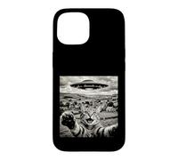 Funny Cat UFO Alien Abduction Surreal Art Case for iPhone 15