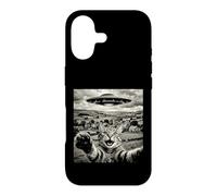 Funny Cat UFO Alien Abduction Surreal Art Case for iPhone 17
