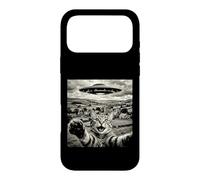 Funny Cat UFO Alien Abduction Surreal Art Case for iPhone 17 Pro Max