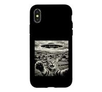 Funny Cat UFO Alien Abduction Surreal Art Case for iPhone X/XS
