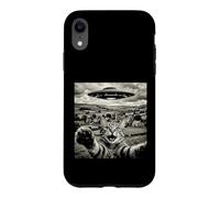 Funny Cat UFO Alien Abduction Surreal Art Case for iPhone XR