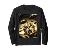 Funny Cat UFO Invasion Alien Fun Long Sleeve T-Shirt