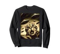 Funny Cat UFO Invasion Alien Fun Sweatshirt