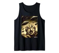Funny Cat UFO Invasion Alien Fun Tank Top