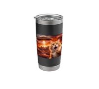 Funny Cat UFO Selfie Alien Abduction Graphic Surprised Kitty Stainless Steel Insulated Tumbler