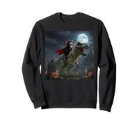 Funny Cat Vampire Riding a T-Rex Cute Halloween Meme Sweatshirt