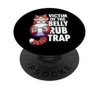 Funny Cat Victim Of The Belly Rub Trap Kitten Joke PopSockets Adhesive PopGrip