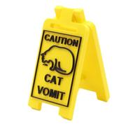 Funny Cat Vomit Sign - Novelty Caution Hazard Plate Print, Humorous Alert Marker | Long Lasting Indoor Gag Sign Warning Message, Creative Design For Home Entryway Pet Corners Kitchen Spill Zones