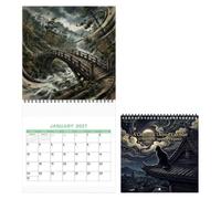 Funny Cat Wall Calendar 21 x 21 cm Thick and Cute Paper 12