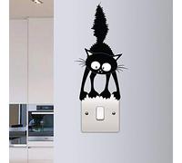 Funny Cat Wall Sticker Switch Vinyl Decal Lightswitch Kids Room DIY