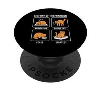 Funny Cat Way of the Warrior Samurai Orange Tabby Kitten PopSockets Adhesive PopGrip