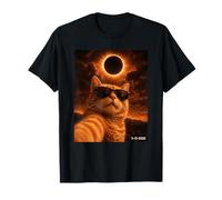 Funny Cat Wearing Sunglasses Eclipse Chaser Selfie 2026 T-Shirt
