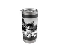 Funny Cat Wearing Sunglasses On The Golf Green Stainless Steel Insulated Tumbler
