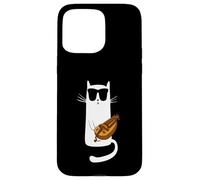 Funny Cat Wearing Sunglasses Playing Hurdy Gurdy Case for iPhone 15 Pro Max