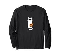 Funny Cat Wearing Sunglasses Playing Hurdy Gurdy Long Sleeve T-Shirt