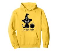 Funny Cat Witch I DO WHAT WANT Spooky Wizard Brewing Company Pullover Hoodie