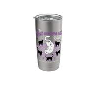 Funny Cat Witch Ritual Crazy Cat Lady Design Stainless Steel Insulated Tumbler