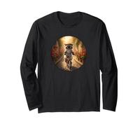 Funny CAT with Beret Happy Cycling ON HIS Bicycle Long Sleeve T-Shirt