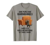 Funny Cat with Claws Guardian Angels Sarcastic Cat Lover T-Shirt