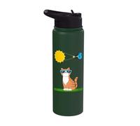 Funny cat with Eclipse Glasses cat Owner Solar eclipses Love Stainless Steel Insulated Water Bottle