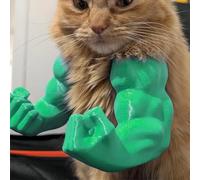 Funny Cat with Muscles Funny Cat with Muscular Arms 3D Printed Human Arms for Cats, Realistic Giant Hands (Collar Arm Design), Interactive Toy for Cosplay, Halloween