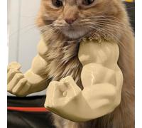 Funny Cat With Muscular Arms | Cat's Neck Arms With Muscle | Creative Play Accessory With Interactive Design | Funny Pet Props Hanging Arm For Kitten Halloween Birthday Parties