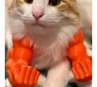 Funny Cat With Muscular Arms | Cat's Neck Arms With Muscle | Creative Play Accessory With Interactive Design | Funny Pet Props Hanging Arm For Kitten Halloween Birthday Parties