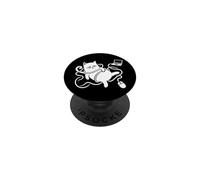 Funny Cat Work From Home Humor Remote Job Animal Graphic PopSockets Adhesive PopGrip
