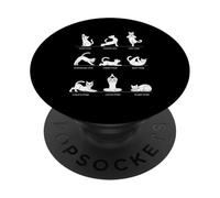 Funny Cat Yoga Poses Chart Meme Meditation Humor PopSockets Adhesive PopGrip