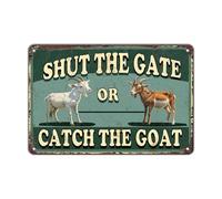 Funny Catch the Goat Metal Tin Sign Home Wall Decor Farmhouse Signs Rustic Metal Plaque 8x12 Inch