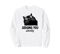 Funny CatJudging You Silently Japanese Aesthetic Black Cat Sweatshirt