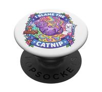 Funny Catnip Humor Mom Cat Owner PopSockets Adhesive PopGrip