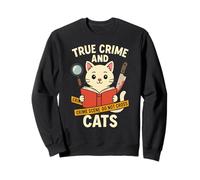 Funny Cats And True Crime Book Reader Reading For Women Sweatshirt