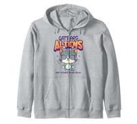 Funny Cats Are Aliens Cat Lover Conspiracy UFO Alien Humor Zip Hoodie
