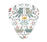 Funny Cats Birds And Flowers Fashion Colour Guitar Picks 12 Packï¼Œ For Acoustic Guitar Electric Guitar Ukulele