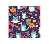 Funny Cats Birds and Flowers Print Building Brick Block Puzzle Square Creative Building Blocks Jigsaw Home Desk Decor