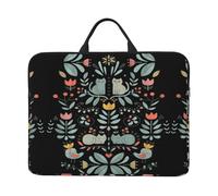 Funny Cats Birds and Flowers Print Laptop Sleeve Case14in Computer Cases for Pad Tablet, Briefcase Bag
