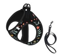 Funny Cats Birds And Flowers Print Pet Supplies Adjustable Step-In Flex Breathable Mesh Dog Harness For Small Medium Dogs, S-L