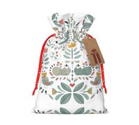 Funny Cats Birds And Flowers Printing Practical Christmas Bag With Drawstring,4.7x6.9 Inch For Christmas Halloween