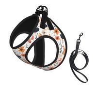 Funny Cats Birds and Flowers Small Pet Harness Vest - Full Print Design, Adjustable and Reflective for Safety, Suitable for Small Cats and Dogs Pet leash vest