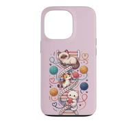 Funny Cats DNA Kitten Molecular Helix Genetics Biology Cat Case for iPhone 13 Pro