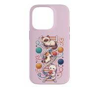 Funny Cats DNA Kitten Molecular Helix Genetics Biology Cat Case for iPhone 14 Pro