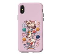 Funny Cats DNA Kitten Molecular Helix Genetics Biology Cat Case for iPhone X/XS
