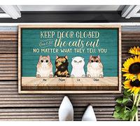 Funny Cats Keep Doors Closed Don't Let Cats Out No Matter What They Tell You Doormat, Cat Doormat, Vintage Metal Tin Sign, Cave Indoor Outdoor Home Wall Decor Art Tin Sign Plaquees 8x12 inch