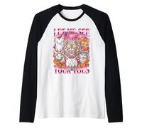 Funny Cats Let Me See Your Toes Raglan Baseball Tee